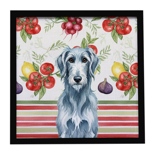 Buy this Blue-Gray Scottish Deerhound Vegetables Framed Metal Print
