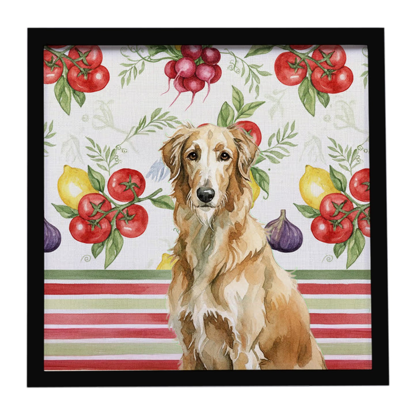 Buy this Wheaten Scottish Deerhound Vegetables Framed Metal Print