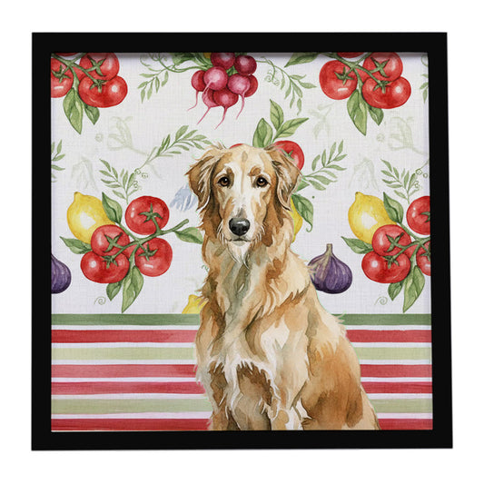 Buy this Wheaten Scottish Deerhound Vegetables Framed Metal Print