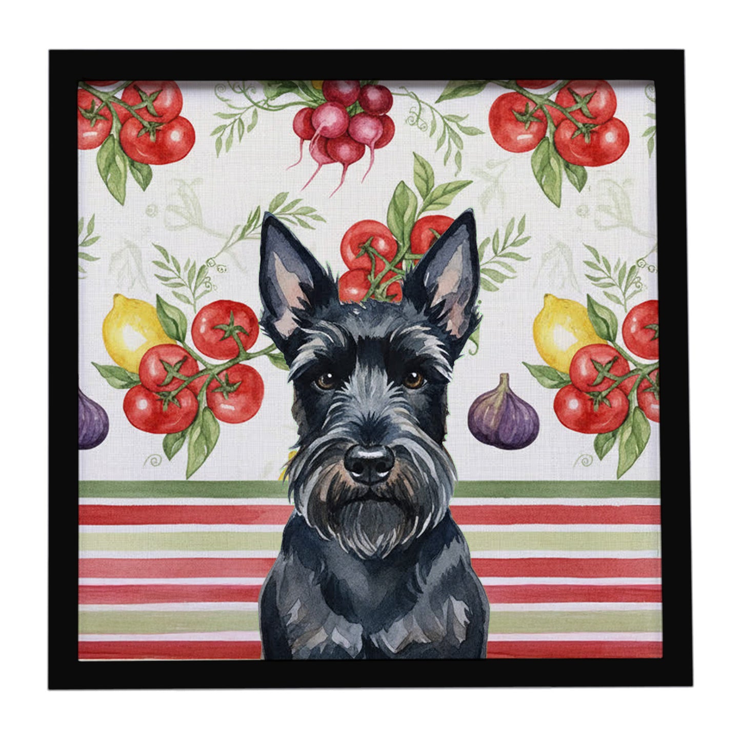 Buy this Scottish Terrier Vegetables Framed Metal Print