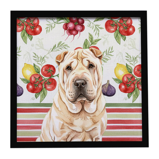 Buy this Shar Pei Vegetables Framed Metal Print