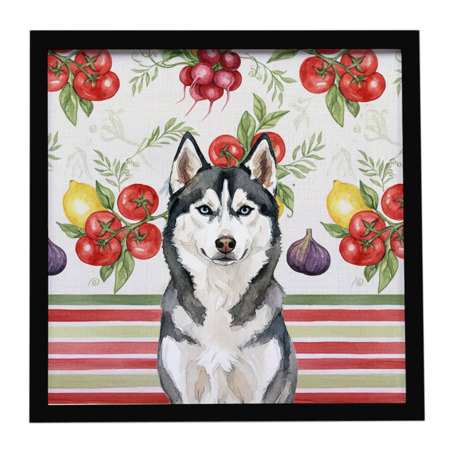 Buy this Siberian Husky Vegetables Framed Metal Print