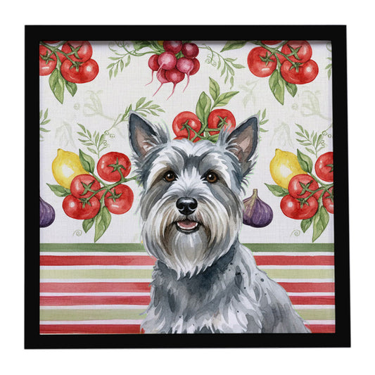Buy this Gray Skye Terrier Vegetables Framed Metal Print