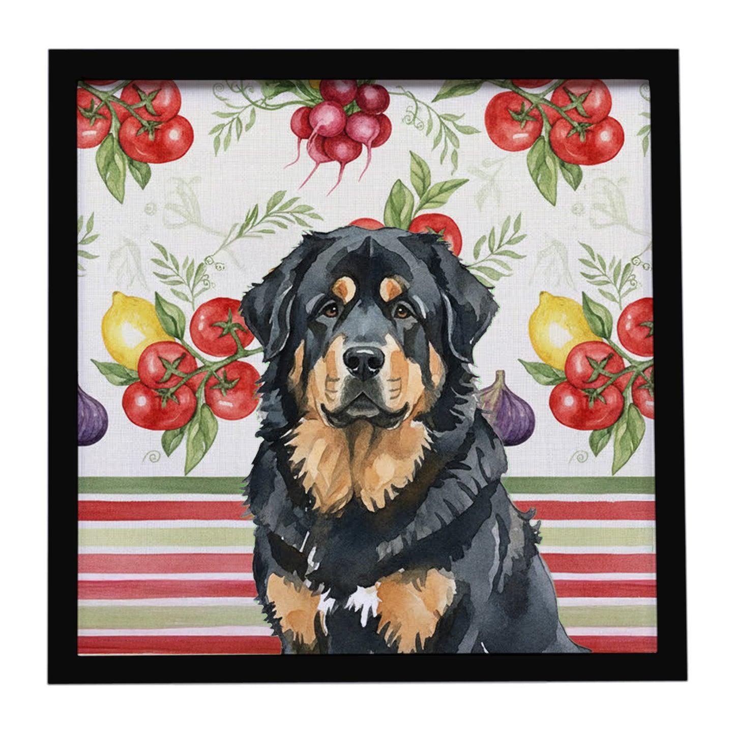 Buy this Black and Tan Tibetan Mastiff Vegetables Framed Metal Print