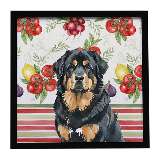 Buy this Black and Tan Tibetan Mastiff Vegetables Framed Metal Print