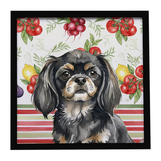 Buy this Black and Tan Tibetan Spaniel Vegetables Framed Metal Print