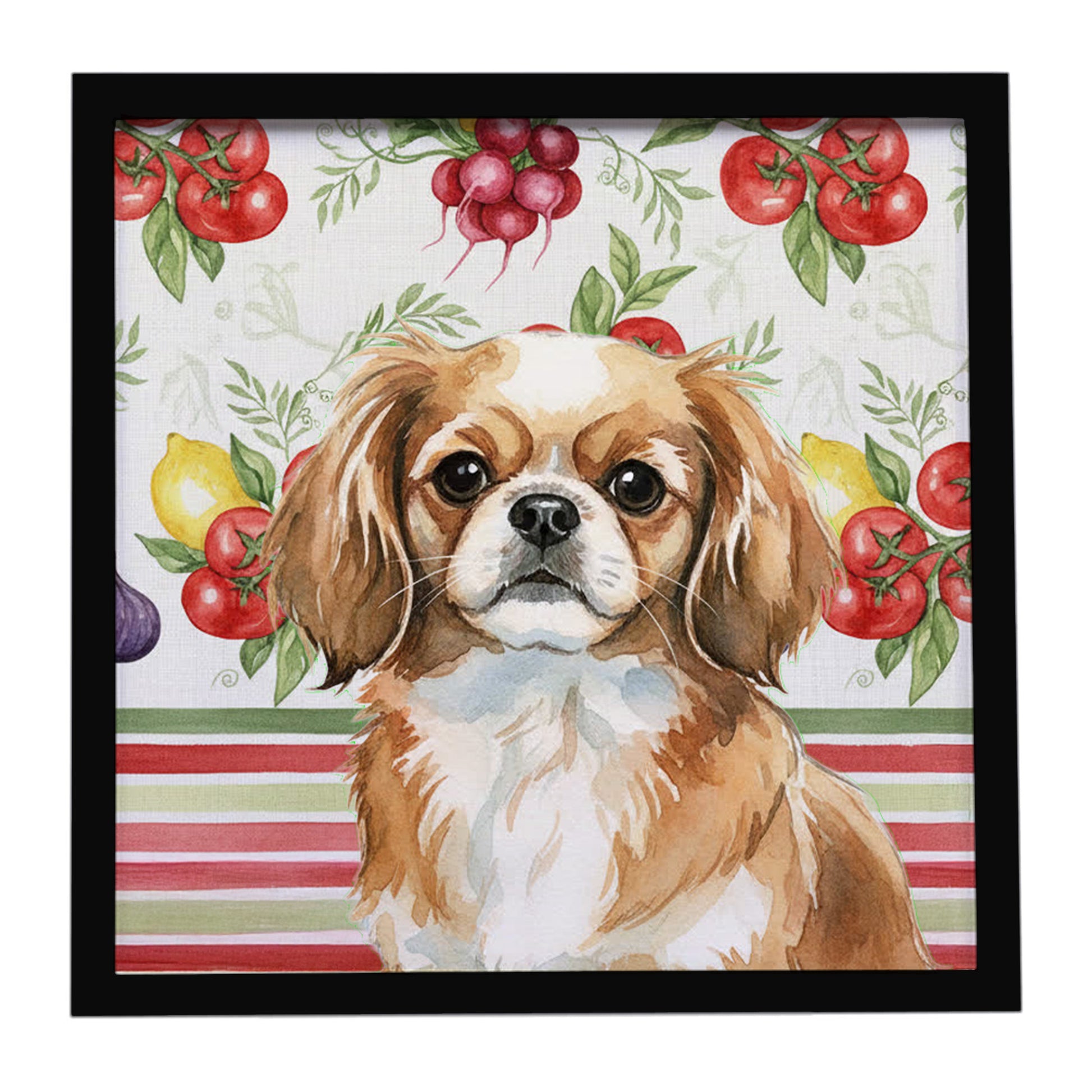 Buy this Tibetan Spaniel Vegetables Framed Metal Print