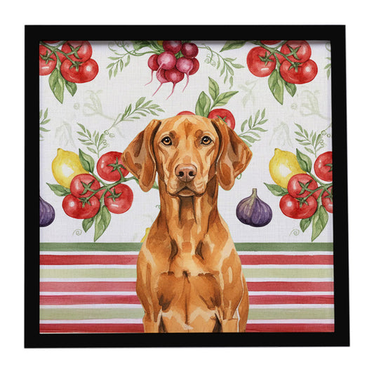Buy this Vizsla Vegetables Framed Metal Print