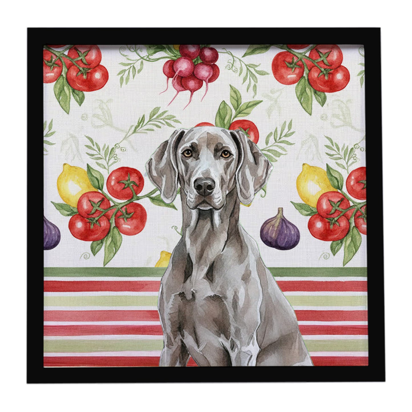 Buy this Weimaraner Vegetables Framed Metal Print
