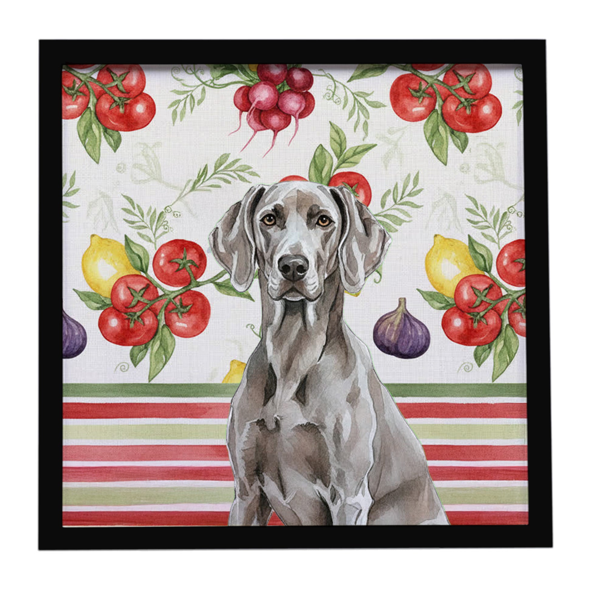 Buy this Weimaraner Vegetables Framed Metal Print