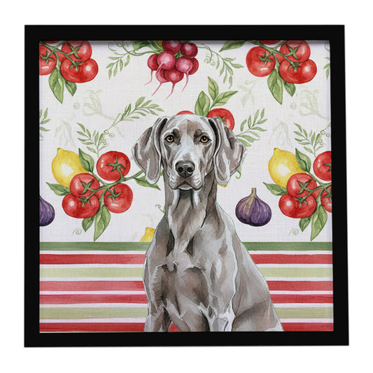 Buy this Weimaraner Vegetables Framed Metal Print