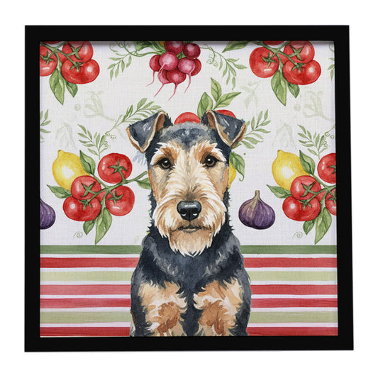 Buy this Welsh Terrier Vegetables Framed Metal Print