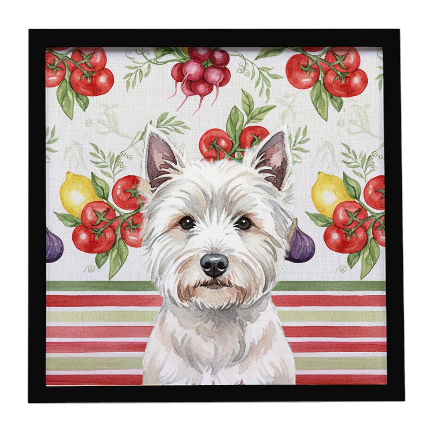 Buy this Westie Vegetables Framed Metal Print