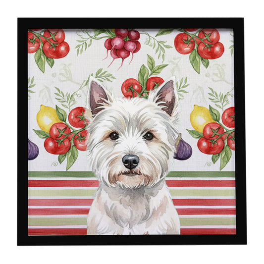 Buy this Westie Vegetables Framed Metal Print