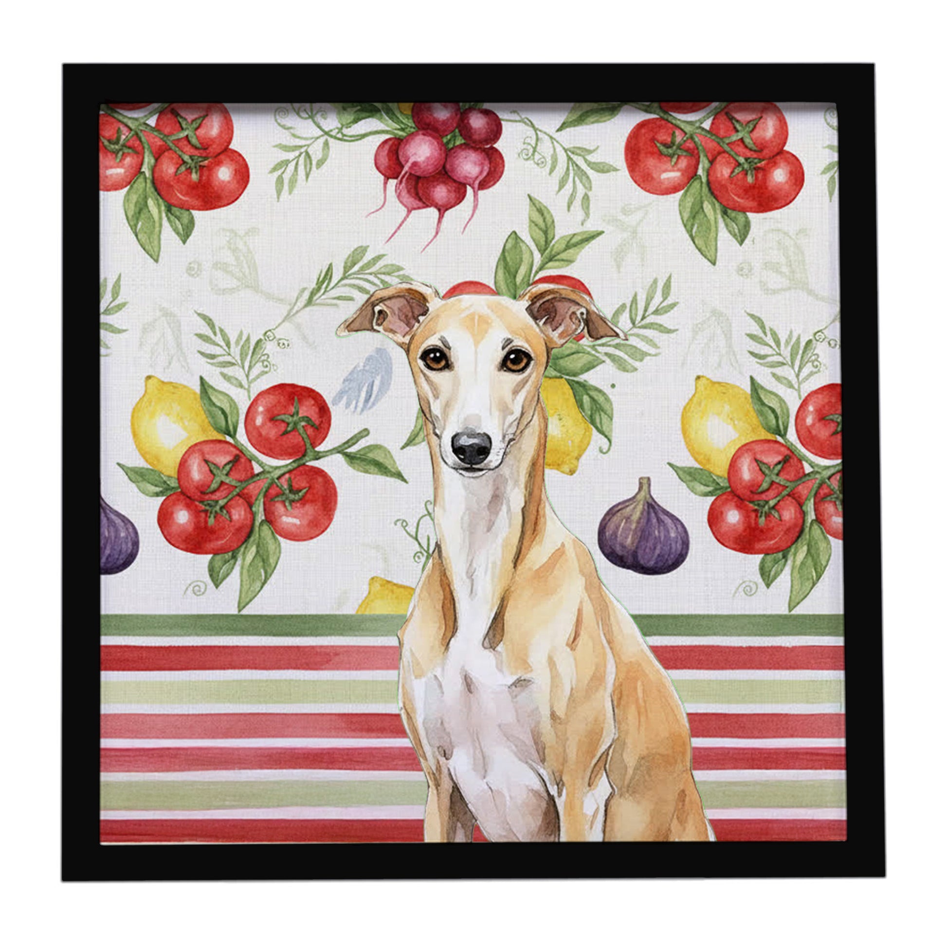 Buy this Fawn Whippet Vegetables Framed Metal Print