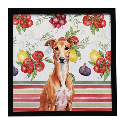 Buy this Red Whippet Vegetables Framed Metal Print