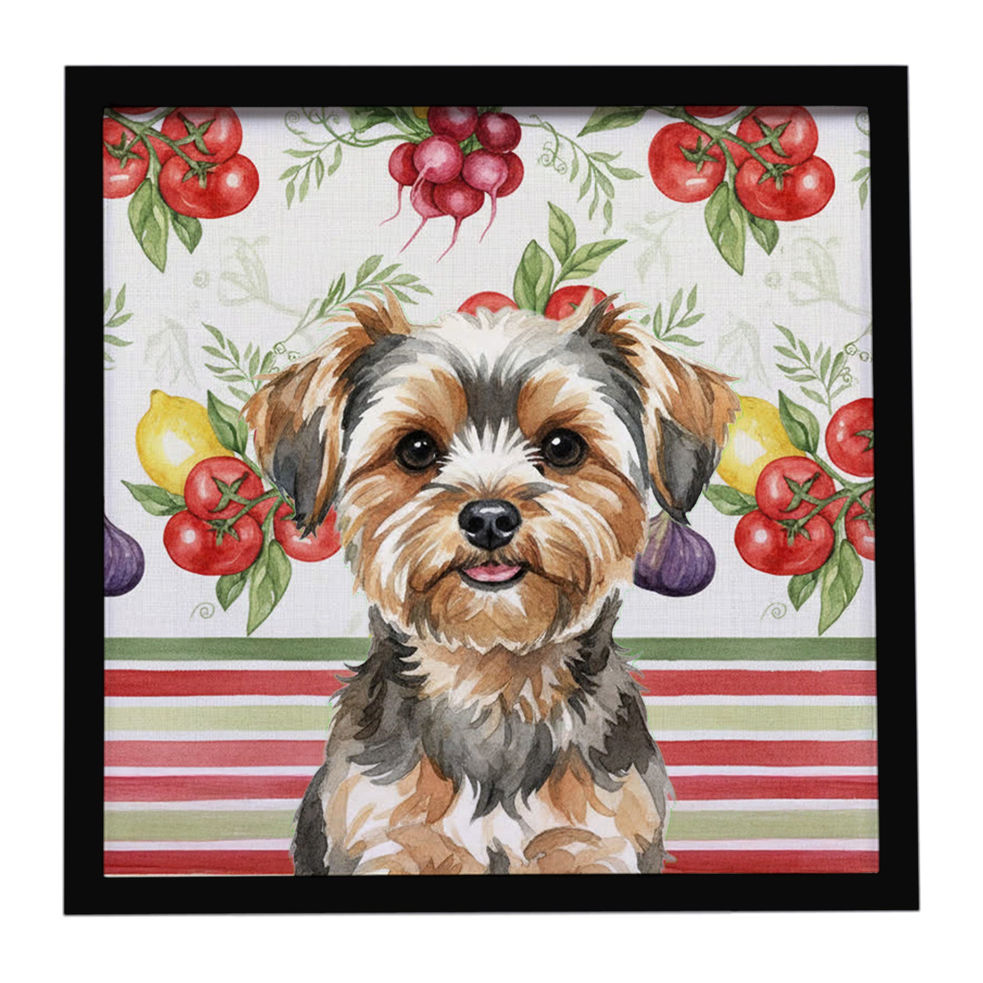 Buy this Yorkiepoo Vegetables Framed Metal Print