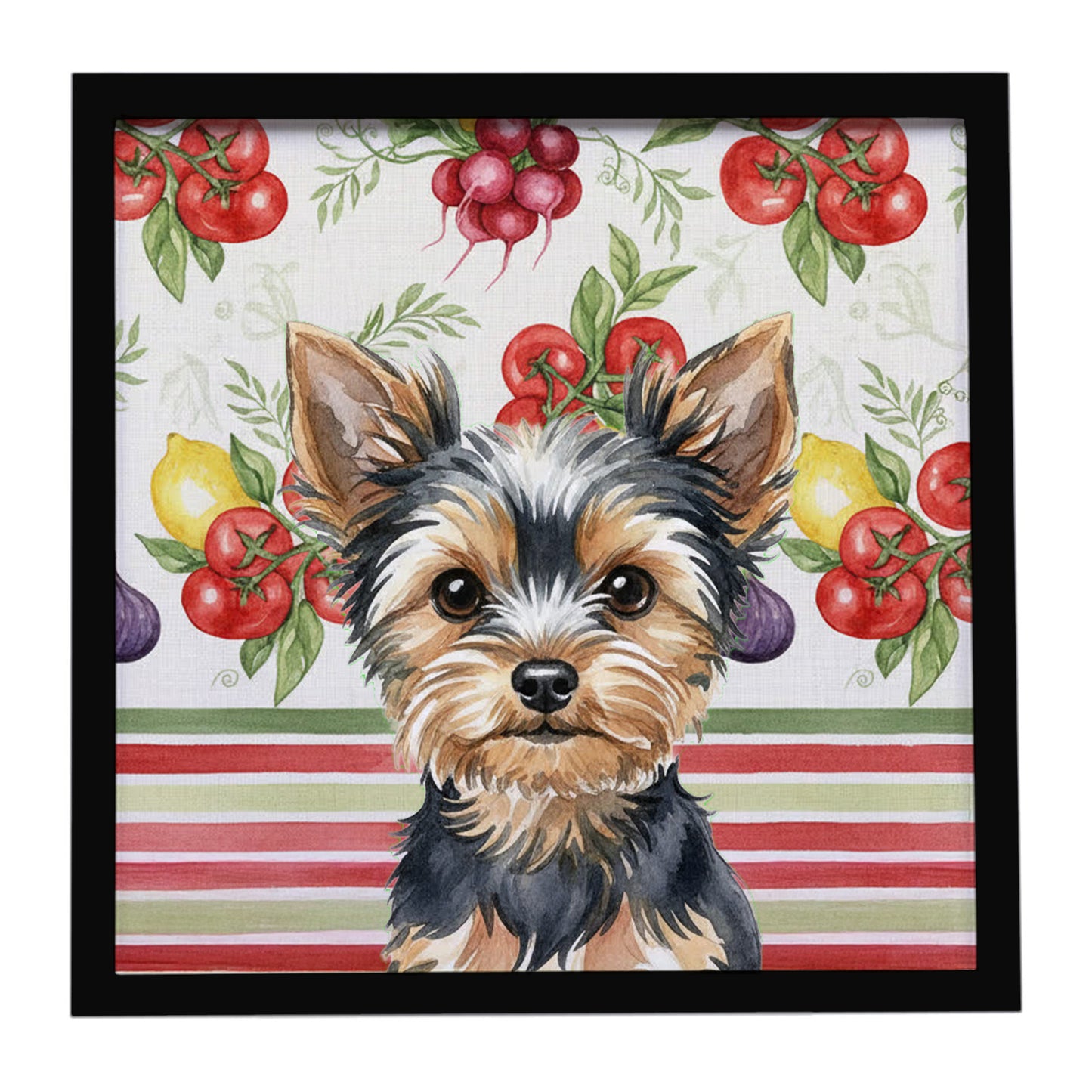 Buy this Black and Tan Yorkshire Terrier Vegetables Framed Metal Print