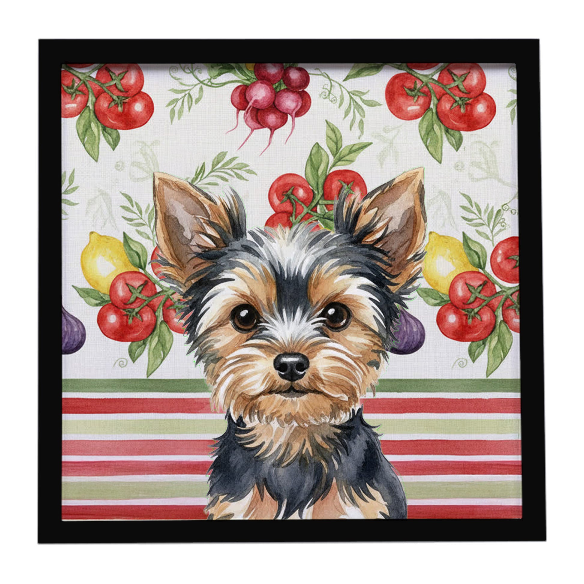 Buy this Black and Tan Yorkshire Terrier Vegetables Framed Metal Print