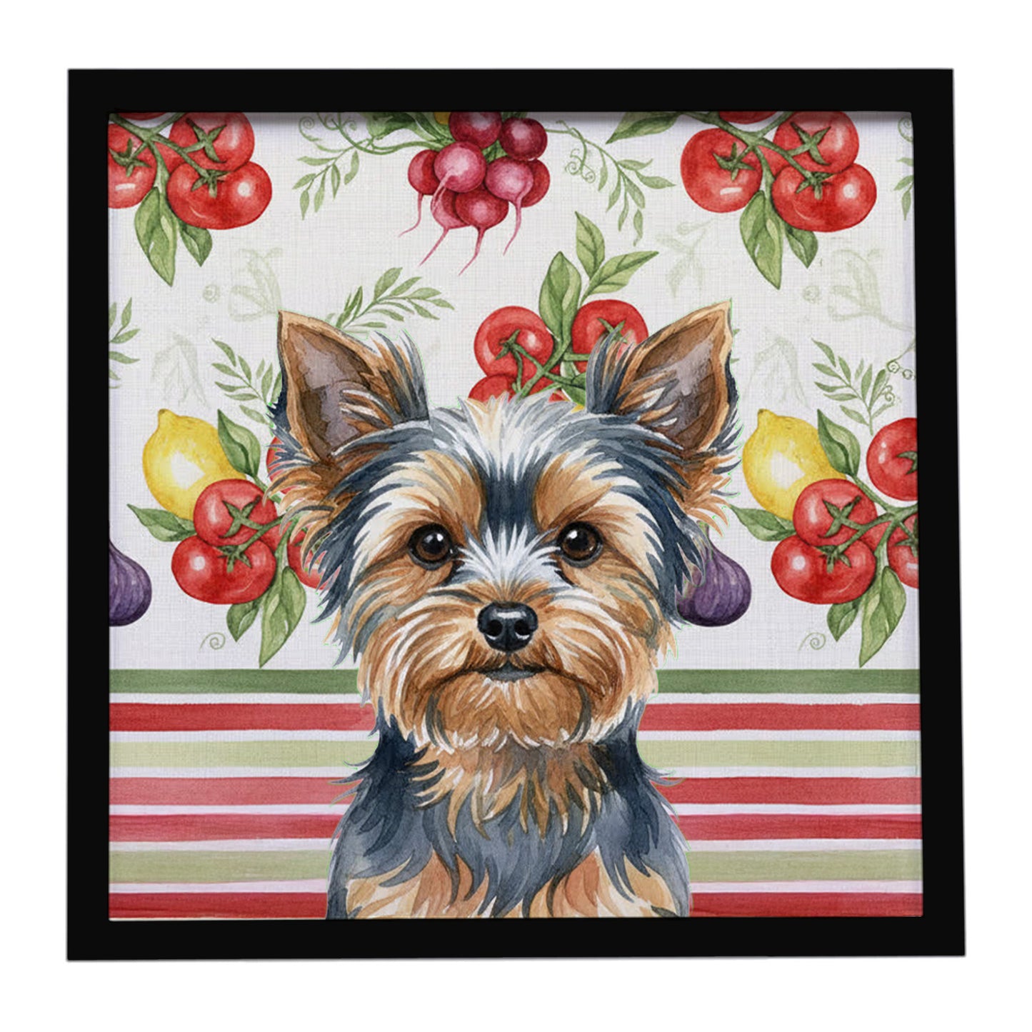Buy this Blue and Tan Yorkshire Terrier Vegetables Framed Metal Print