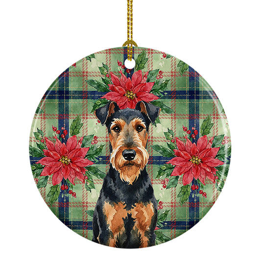 Buy this Airedale Terrier Christmas PoinsettIas Ceramic Ornament