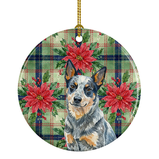 Buy this Blue Heeler Australian Cattle Dog Christmas PoinsettIas Ceramic Ornament