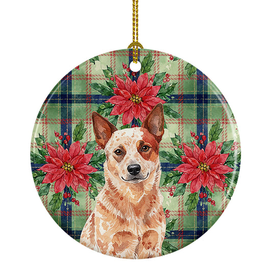 Buy this Red Heeler Australian Cattle Dog Christmas PoinsettIas Ceramic Ornament