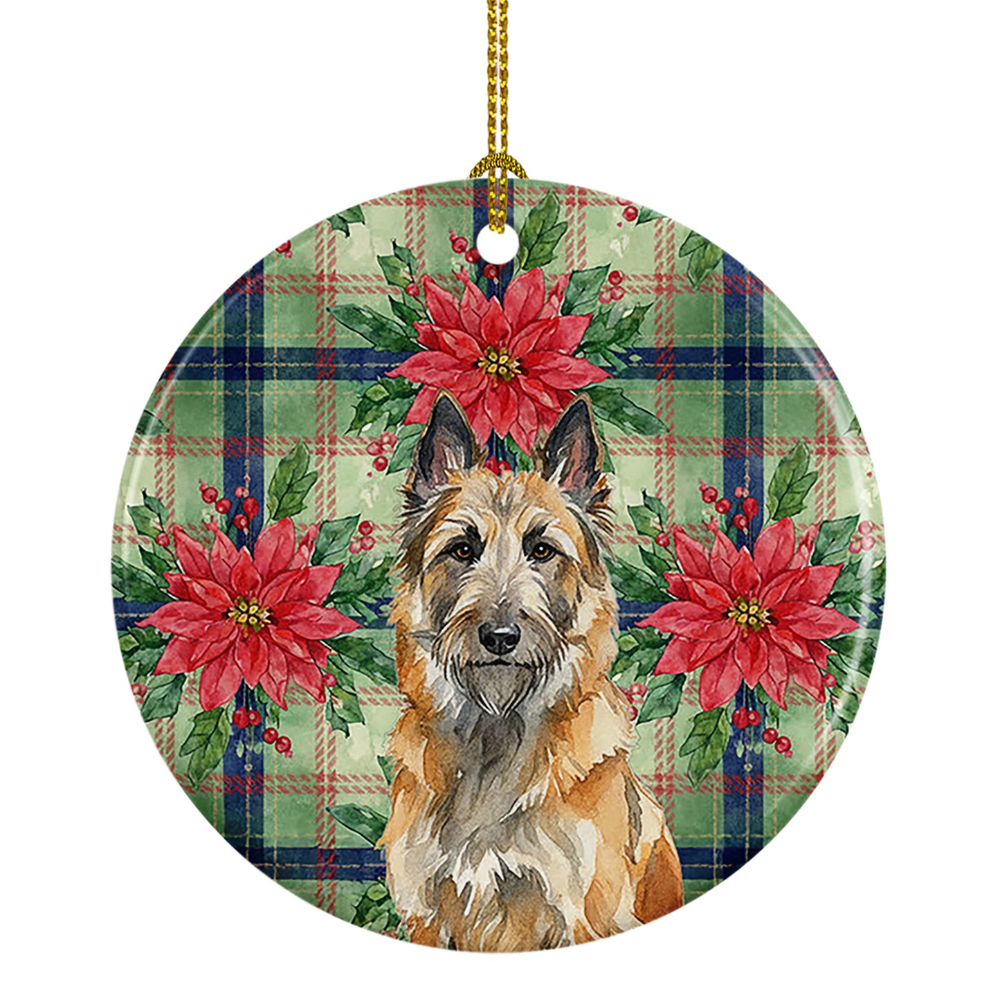 Buy this Belgian Laekenois Christmas PoinsettIas Ceramic Ornament