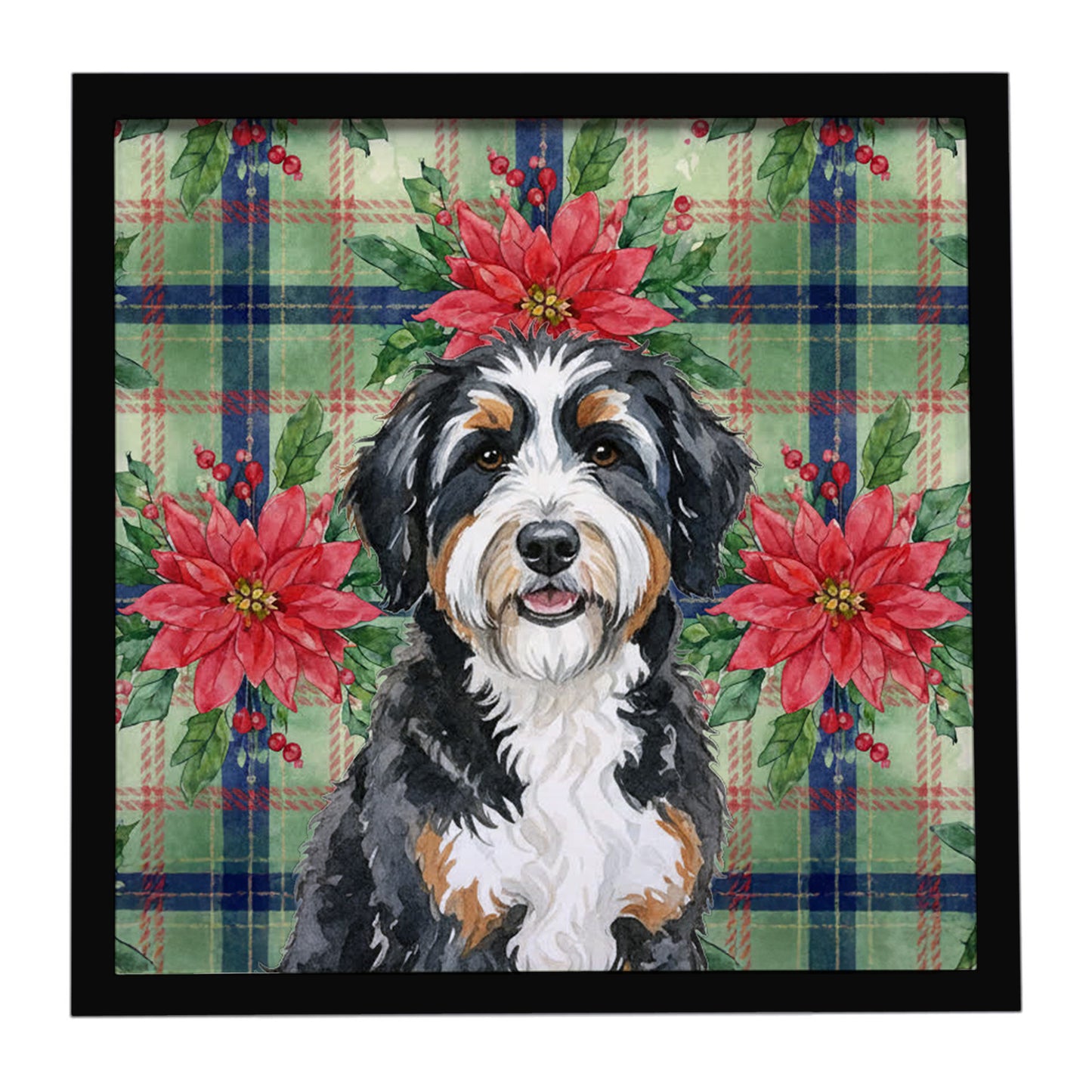 Buy this Berndoodle Christmas PoinsettIas Framed Metal Print