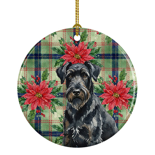 Buy this Black Russian Terrier Christmas PoinsettIas Ceramic Ornament