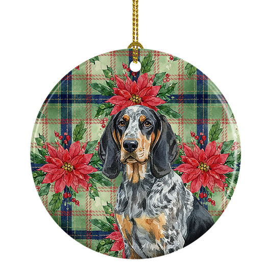 Buy this Bluetick Coonhound Christmas PoinsettIas Ceramic Ornament