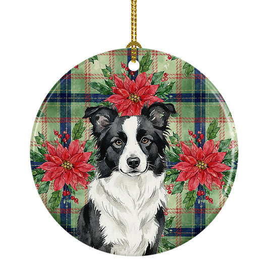 Buy this Border Collie Christmas PoinsettIas Ceramic Ornament