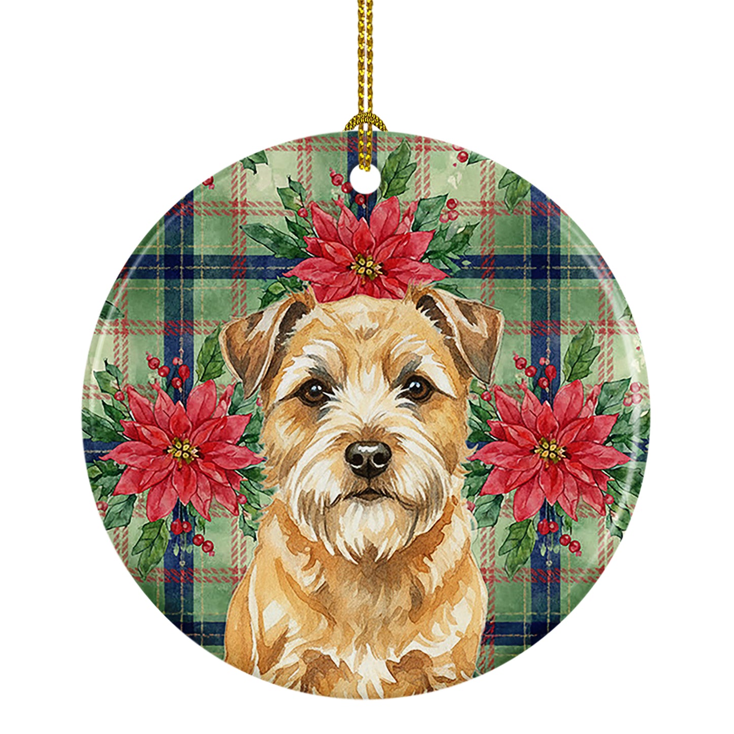 Buy this Wheaten Border Terrier Christmas PoinsettIas Ceramic Ornament