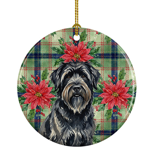 Buy this Bouvier des Flandres Christmas PoinsettIas Ceramic Ornament