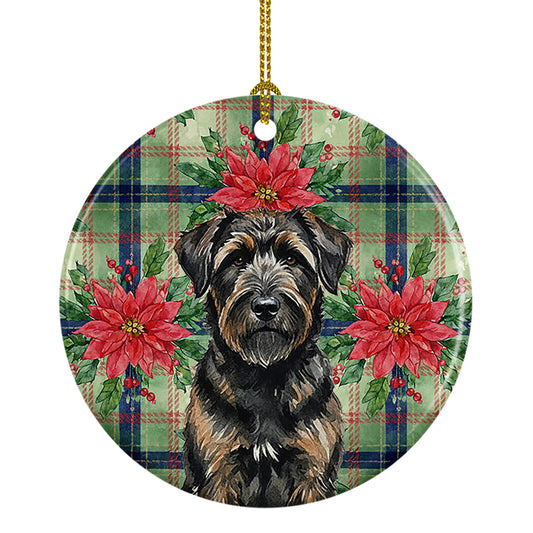 Buy this Brindle Bouvier des Flandres Christmas PoinsettIas Ceramic Ornament