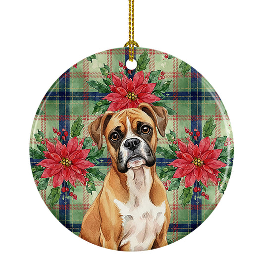 Buy this Boxer Christmas PoinsettIas Ceramic Ornament