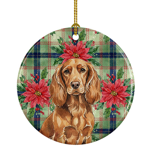 Buy this Boykin Spaniel Christmas PoinsettIas Ceramic Ornament