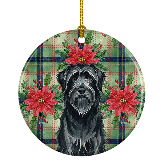 Buy this Black Briard Christmas PoinsettIas Ceramic Ornament
