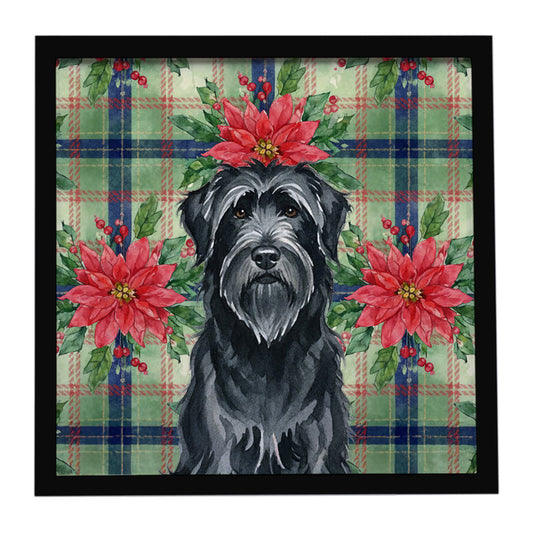 Buy this Black Briard Christmas PoinsettIas Framed Metal Print