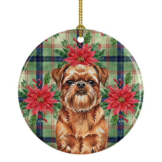 Buy this Red Brussels Griffon Christmas PoinsettIas Ceramic Ornament