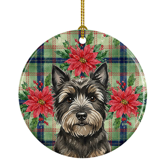 Buy this Black Cairn Terrier Christmas PoinsettIas Ceramic Ornament
