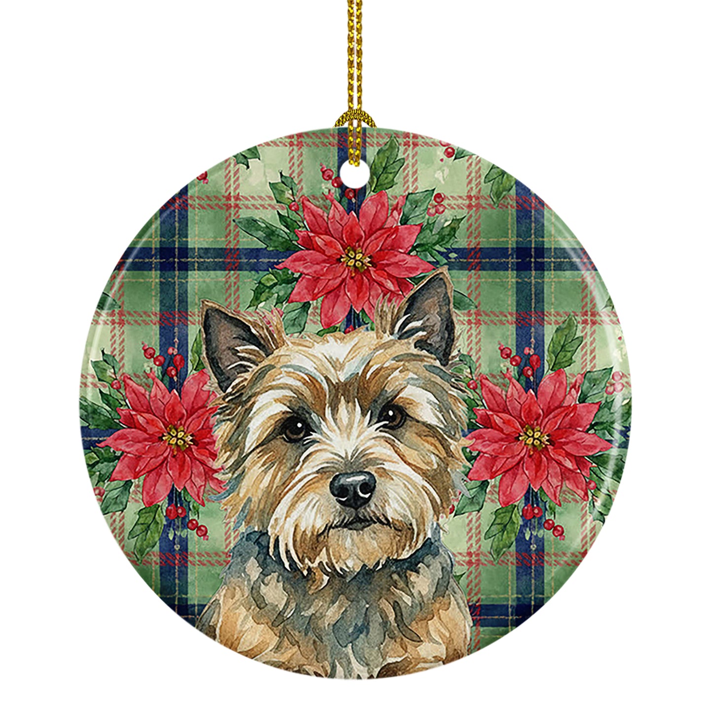 Buy this Cairn Terrier Christmas PoinsettIas Ceramic Ornament