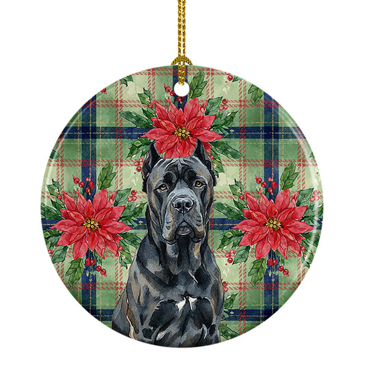 Buy this Cane Corso Christmas PoinsettIas Ceramic Ornament