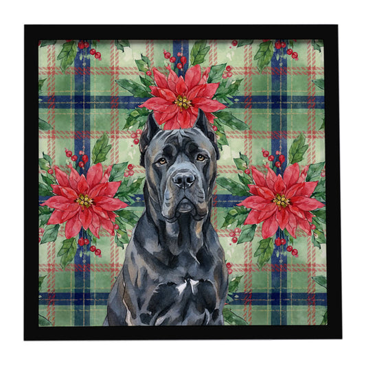 Buy this Cane Corso Christmas PoinsettIas Framed Metal Print