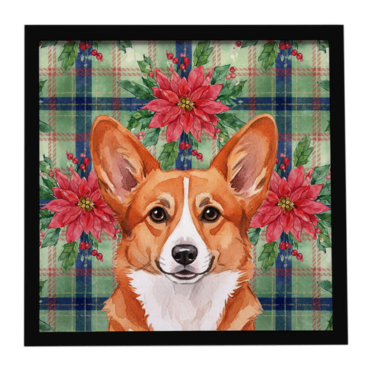 Buy this Red Cardigan Welsh Corgi Christmas PoinsettIas Framed Metal Print