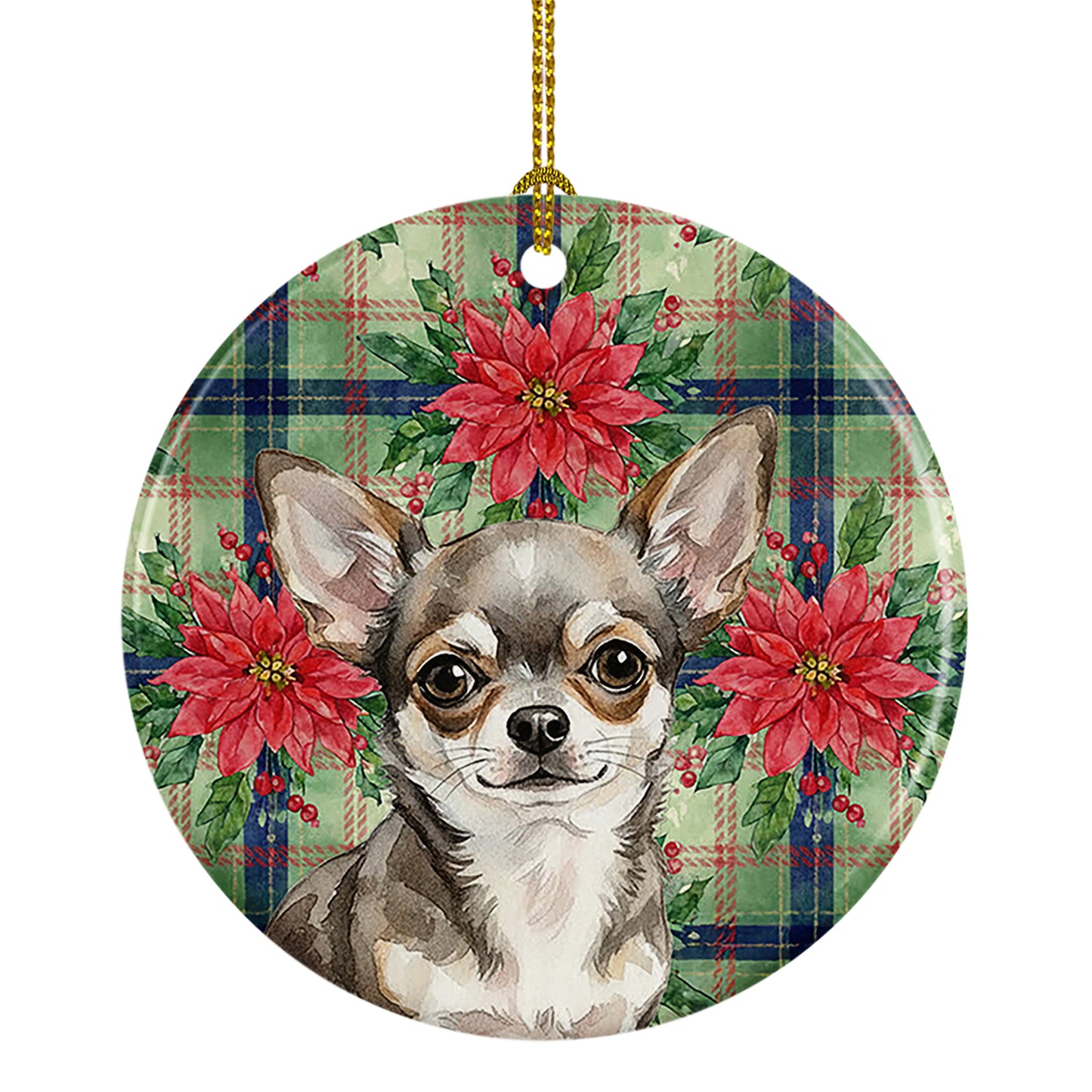 Buy this Chihuahua Christmas PoinsettIas Ceramic Ornament