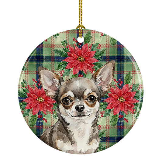 Buy this Chihuahua Christmas PoinsettIas Ceramic Ornament