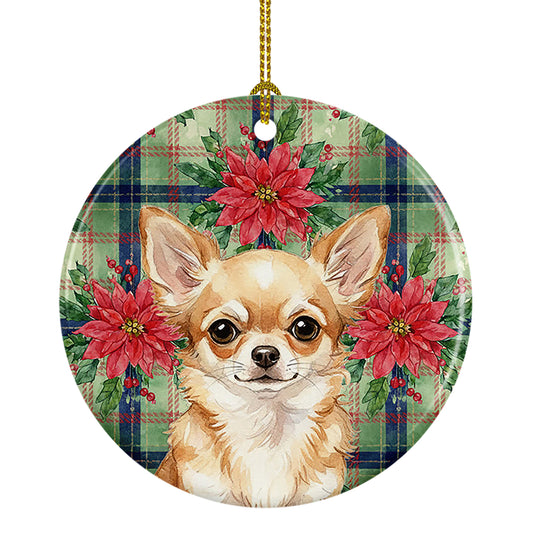 Buy this Fawn Chihuahua Christmas PoinsettIas Ceramic Ornament