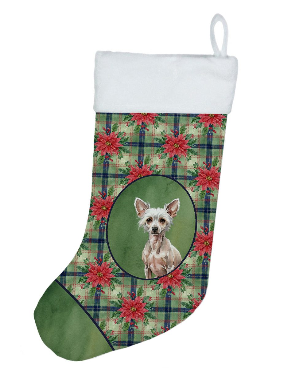 Buy this Hairless Chinese Crested Christmas PoinsettIas Holiday Stocking