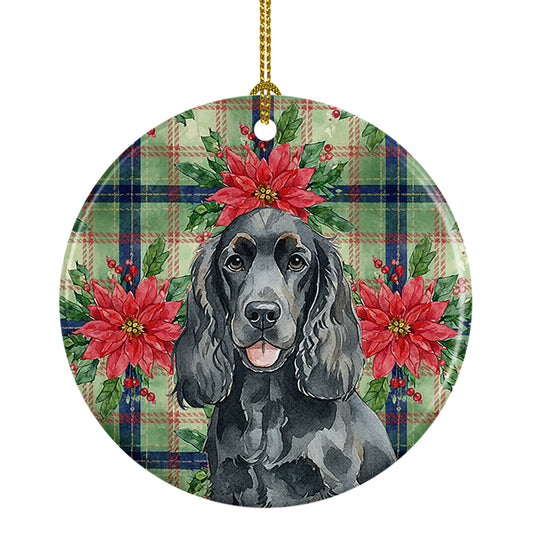 Buy this Black Cocker Spaniel Christmas PoinsettIas Ceramic Ornament